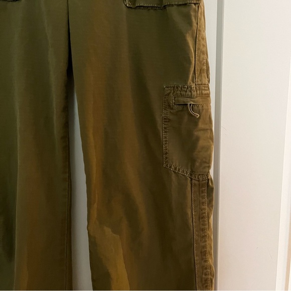 vintage 90s Y2K j. crew green label low-rise wide leg khaki workwear style pants - Picture 4 of 11